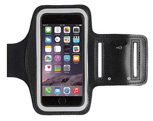 KHOMO Funda Brazalete Deportivo Antideslizante para Apple iPhone 8, iPhone 7, iPhone 6/6S - Negro