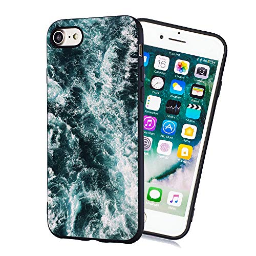 LeviDo Funda Compatible para iPhone 7/iPhone 8 Silicona Bumper Caucho Caso TPU Case Delgado Goma Parachoque Antigolpes Negro Cover, mar