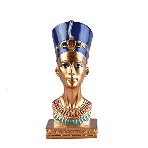 LIOOBO Estatua de Reina egipcia Cabeza de Nefertiti Resina Diosa Estatua Estatua Escultura (Color Aleatorio)