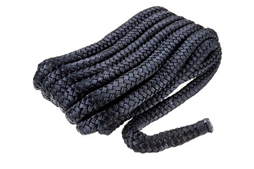 Seachoice 50-40441 Cabo amarre nylon doble trenzado, color negro, 16 mm x 7,6 m