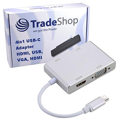 Trade-Shop 4 in1 USB de c Tipo C Adaptador 4 K Hdmi/Dvi/1080p VGA/USB OTG MHL para Samsung Galaxy A3 2018 Galaxy A5 2018 Galaxy A8 2018 Galaxy S9 S9 + Galaxy Note 8 Shift shift6 m