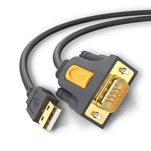 UGREEN 20222 Cable USB RS232 DB9 Puerto Serie 9 PIN, Adaptador Cable RS232 a USB Conversor, USB a Puerto COM para Telescopio, Impresora, Decodificador, PLC, Máquina CNC, Windows, Mac OS, 2 Metros