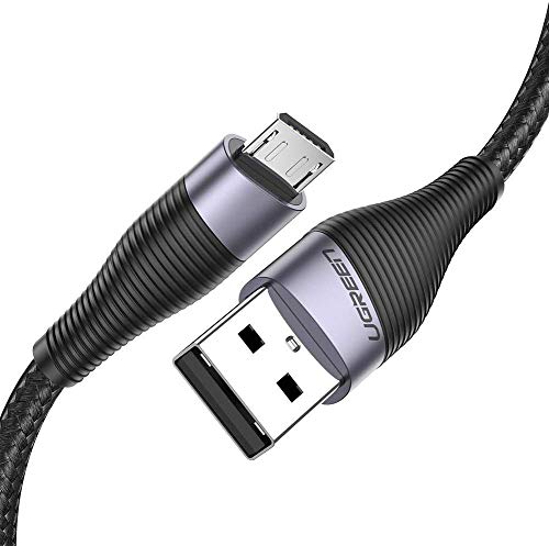 UGREEN Cable Micro USB, 2.4A 18W Cable Carga Rápida QC 3.0/2.0, Cable Android de Nylon, Cable Cargador Datos para Samsung S7 S7 Edge S6 J6+ J4+ A10 A5 Note 5, Huawei P10lite, Xiaomi Redmi6A, PS4(0.5M)