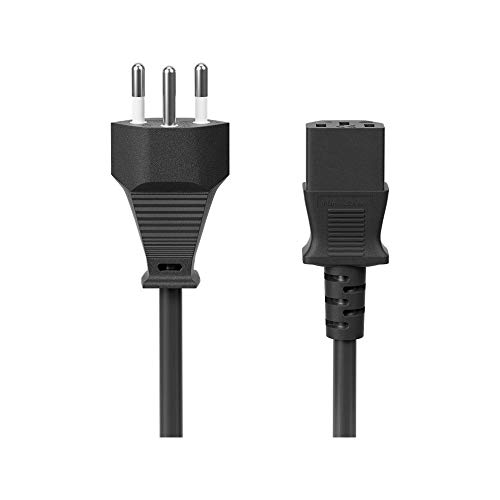 Wentronic – Cable de alimentación (enchufe de Suiza a conector IEC, 2 m), color negro