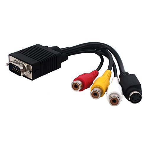 Yilan Premium VGA 15 Pin Macho a TV Converter S-Video + 3 RCA Cable de Salida de Adaptador Cable AV Cable para TV PC computadora proyector