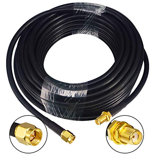 YILIANDUO SMA Macho a SMA Hembra Extensión de Cable de Baja pérdida de 10 Metros (32,8 pies) RG58 y Radio bidireccional Aplicaciones Cable de Cobre de Cobre Puro