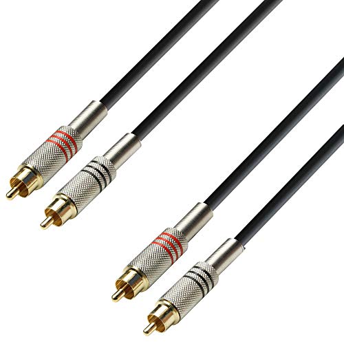 Adam Hall K3TCC0600 - Cable de audio (6 m, 2 conectores RCA macho a 2 conectores RCA macho)