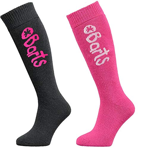 BARTS Basic 2 Pack Kids Calcetines altos, Gris (ANTHRACITE & FUCHSIA 0019), 31-34 (Talla del fabricante: 31/34) para Niños