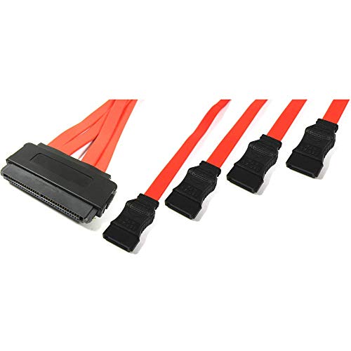 BeMatik - Cable SAS 32p a 4xSATA2 7p (SFF-8484 a 4x7pin-H) 0.5m