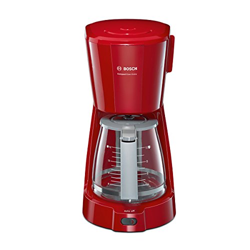 Bosch TKA3A034 CompactClass Extra Cafetera de goteo, capacidad para 10 tazas,1,25 litros, color rojo