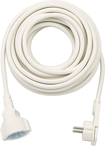 Brennenstuhl Cable alargador de 10 mcon enchufe plano (alargador eléctrico, enchufe plano, para interiores) blanco