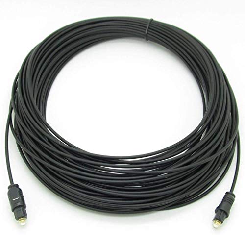 Cable de Audio óptico de Fibra Digital Color Negro SPDIFTosLink 25 m Negro