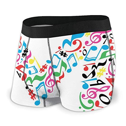 Calzoncillos Boxer para Hombres, Notas Mayores y Menores y Otros Elementos Musicales en mayúscula M Diseño Alfabeto Tamaño L