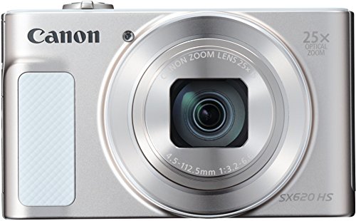 Canon PowerShot SX620 HS - Cámara digital compacta de 20,2 Mp (pantalla de 3", zoom óptico 25x, WiFi, NFC, video Full HD), blanco
