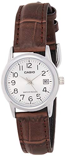 Casio Ltp-v002l-7b2 Reloj Analógico para Mujer Caja De Metal Esfera Color Plateado