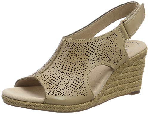 Clarks Lafley Rosen, Sandalias de Talón Abierto para Mujer, Beige (Sand-), 38 EU