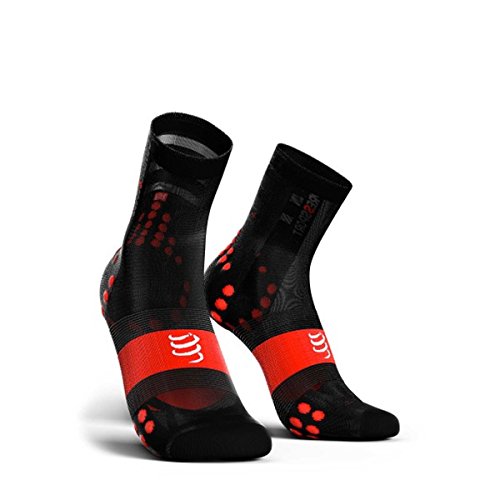 Compressport - Calcetines de Ciclismo Ultralight bike V3.0 [Compressport] - T4, Negro/Rojo