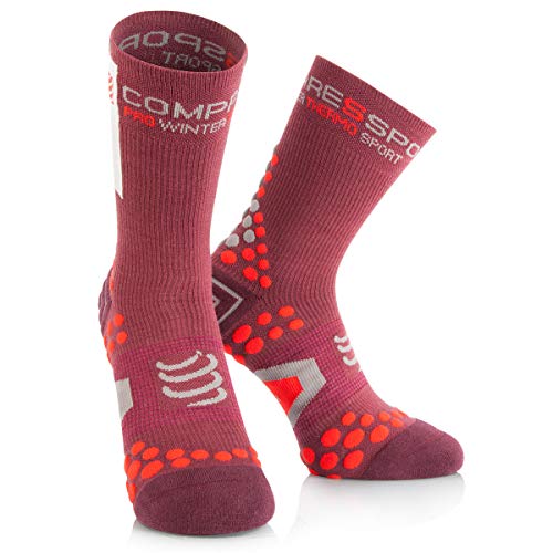 COMPRESSPORT - Pro Racing Socks V2.1 Winter Bike, Color Marrã³n, Talla EU 34-36