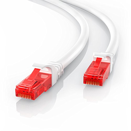 CSL - 15m Cable de Red Gigabit Ethernet LAN Cat.6 RJ45-1000Mbit s - Cable de conexión a Red - UTP - Compatible con Cat.5 Cat.5e Cat.7 - Conmutador Router módem Punto de Acceso -Blanco