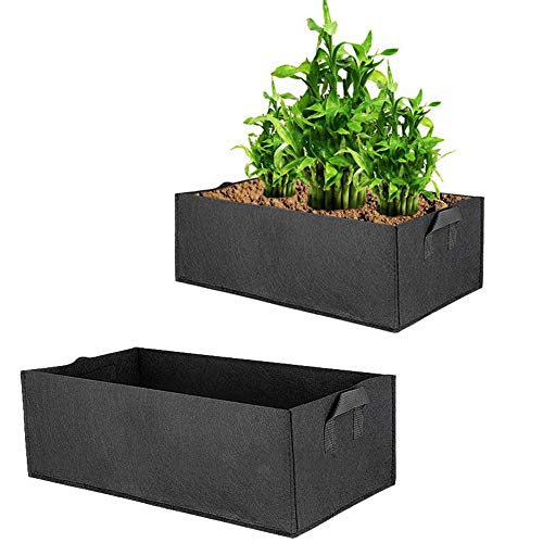 DAYOLY Bolsa de jardín elevada transpirable para plantas, bolsa de cultivo de plantas con asas, contenedor cuadrado para cultivar hierbas y tomate vegetales