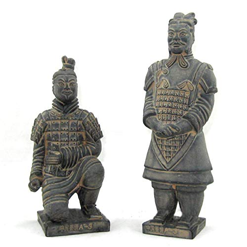 DQQQ Escultura de Arte Guerreros y artesanías de Terracota Qin Decoración Modelo de 2 Piezas Caja de Regalo Embalaje Regalo de Asuntos Exteriores