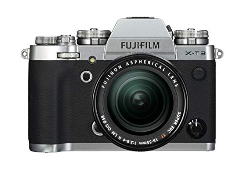 Fujifilm X-T3 - Cámara de objetivo intercambiable sin espejo, con sensor APS-C de 26,1 Mpx, video 4K/60p DCI, pantalla táctil, WIFI, Bluetooth, plata, Kit con objetivo XF18-55mm F2.8-4 R LM OIS