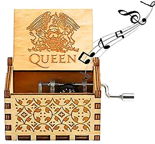 Funmo Caja de música de Madera, Queen Pure Hand-Classical Caja de música Hand-Wooden Artesanía de Madera Creativa Best Gifts