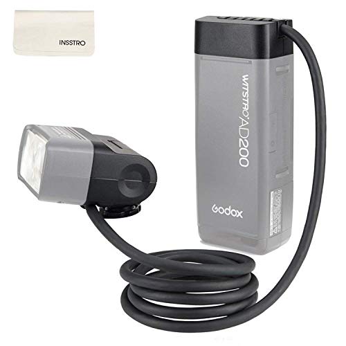 Godox 200W Extension Flash EC200 para Godox AD200 Pocket Flash, 2M Extend Power Cable, Funciona con AD200 Bare Bulbs Head y Speedlite Head