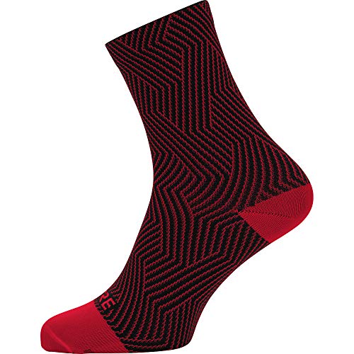 GORE WEAR C3 Calcetines para ciclismo unisex, Talla: 44-46, Color: rojo/negro