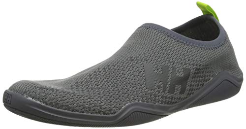 Helly Hansen Crest Watermoc, Zapatillas Impermeables para Hombre, Gris (Charcoal/Ebony/Acid Lime 964), 42.5 EU