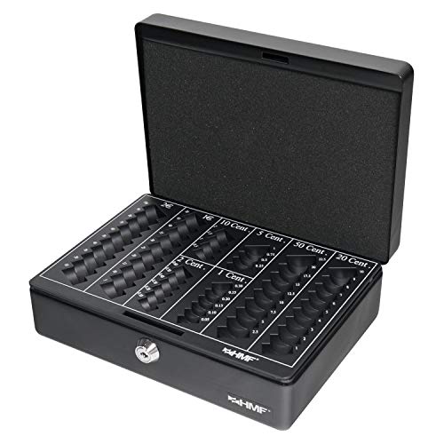 HMF 208-02 Caja de caudales, para monedas 25 x 18 x 9 cm, negro