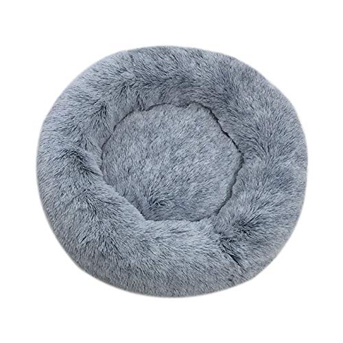 huangThroStore Cama calmante para Perros y Gatos, Cama de Felpa para Cachorros y Perros, Dark Gray, 70 cm