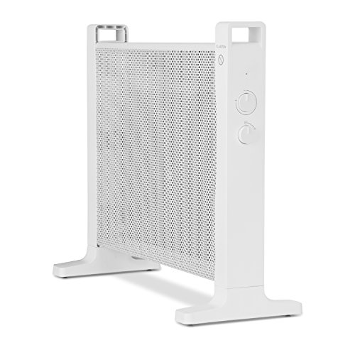 Klarstein HeatPalMica15 Calefacción eléctrica - Estufa Mica, 1500 W, 2 Niveles, Montaje en Pared, Baño, Silencioso, Temperatura Ajustable, Ruedecillas Incluidas, Blanco