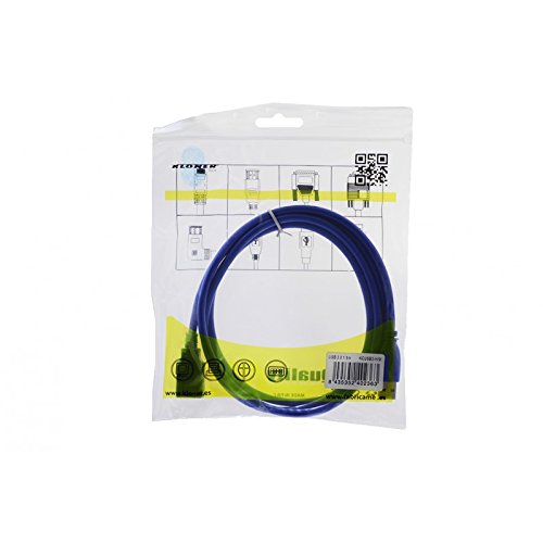 Kloner KCUSB-HM - Cable USB (2 m, USB A, USB A, 2.0, Male connector/Female connector, Azul)