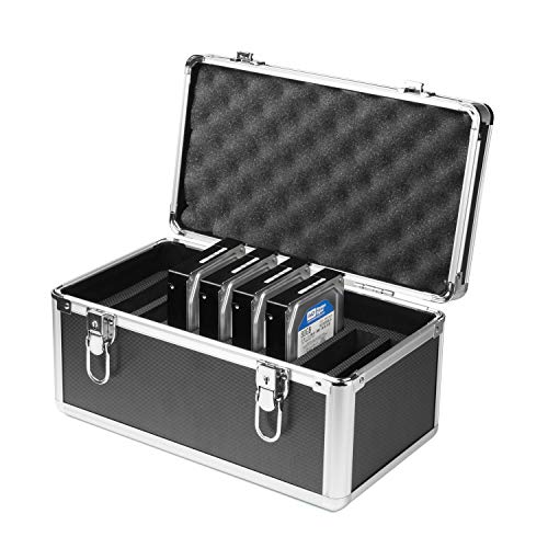 SALCAR Aluminium Protection Case for 10pcs 3.5 Inch HDDs/SDDs Noir Fundas Suitcase Plata Aluminio