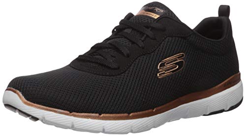 Skechers Women's Flex Appeal 3.0-first Insight Trainers, Black (Black Mesh/Rose Gold Trim Bkrg), 8 UK (41 EU)