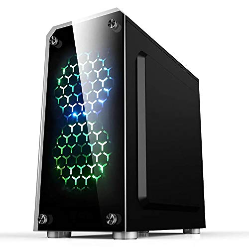 Tbaobei-Baby Cajas de computadora Caso Juego Mini Panel Lateral Micro ATX PC Ordenador for Micro-ATX Mini-ITX (Color : Black, Size : One Size)