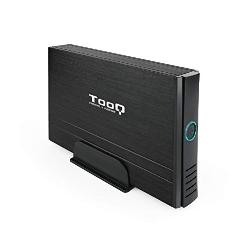 TooQ TQE-3520B - Carcasa para Discos Duros HDD de 3.5", (IDE, SATA I/II/III, USB 2.0), Aluminio con Soporte de plastico, indicador LED, Color Negro, 350 grs.