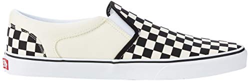 Vans Asher, Zapatillas sin Cordones para Hombre, Multicolor ((Checkers) Black/Natural IPD), 48 EU