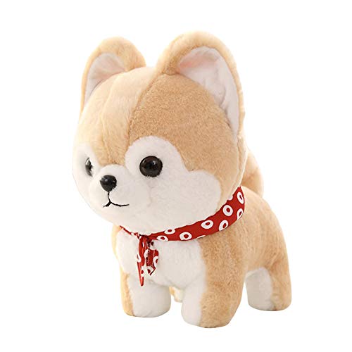 Wild.ling Shiba Inu Plush Toy Dog Plush Pillow Soft Cute Shiba Inu Akita Peluches Juguete Regalos (Pajarita roja, 11.5 Inch)