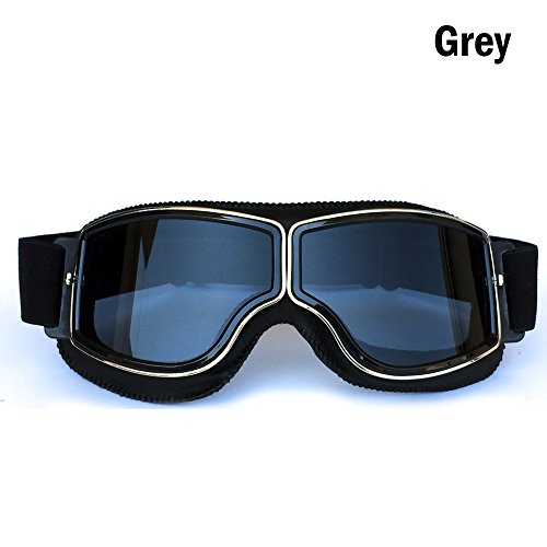 Yopria Retro Gafas Moto Mascara Vintage Aviadoras Aviator Scooter Gafas Jet Casco Vintage Ski Biker Cruiser Sport Oldtimer Moto Motocicleta Goggles Harley y Chopper