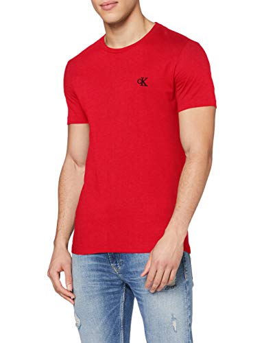 Calvin Klein CK Essential Slim tee Camisa, Racing Red, XL para Hombre