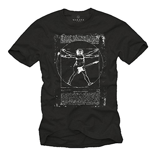 Camiseta con Guitarra Electrica DA Vinci Rock Hombre Negro XXL