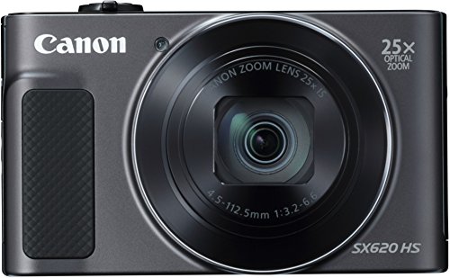 Canon PowerShot SX620 HS - Cámara digital compacta de 20,2 Mp (pantalla de 3", zoom óptico 25x, WiFi, NFC, video Full HD), negro