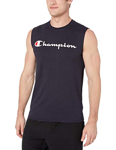 Champion Graphic Jersey Muscle Camisa, Azul Marino, M para Hombre