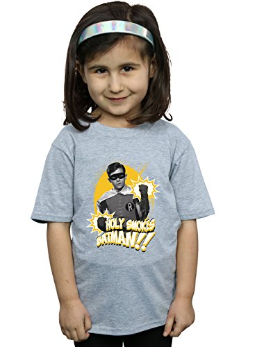 DC Comics niñas Robin Holy Smokes Camiseta 12-13 Years Gris Sport