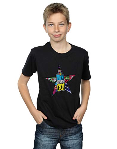 DC Comics Niños Teen Titans Go Star Logo Camiseta Negro 7-8 Years