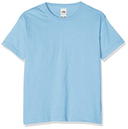 Fruit of the Loom Value T, Camiseta Niño, azul celeste, 7-8 años