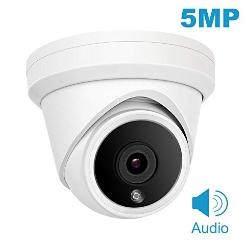 (Hikvision Compatible) Cámara domo IP de 5MP Anpviz POE, cámara de seguridad IP66 impermeable para interiores y exteriores con ángulo de visión de 2.8 mm, visión nocturna por infrarrojos de 98 pies