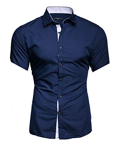 Kayhan Hombre Camisa Manga Corta, Florida Navy M